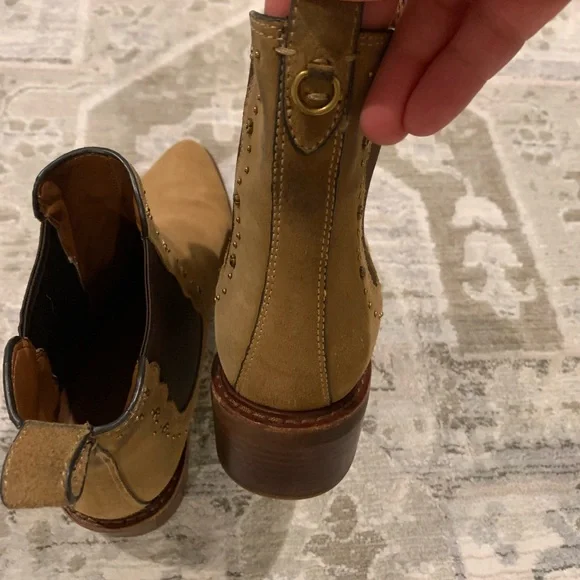 Coach Tan Suede Ankle Boots
